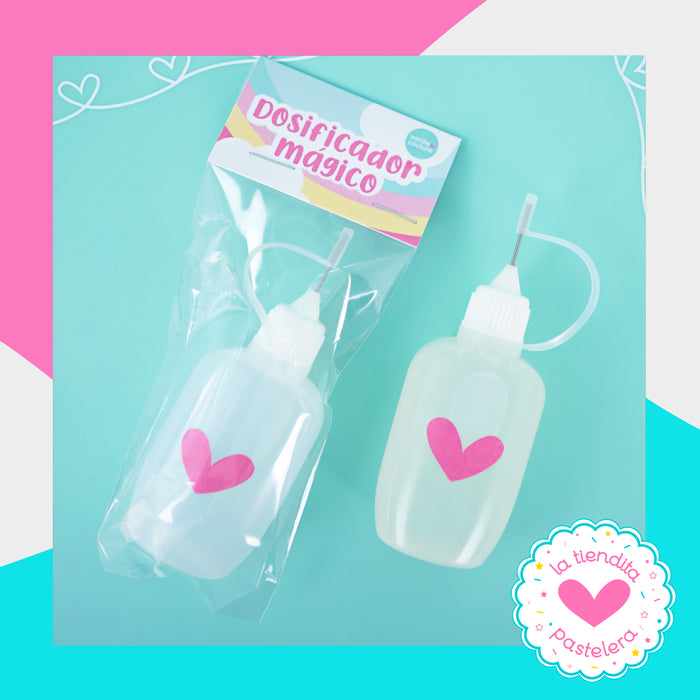Dosificador para pegamento y uso de highlighters