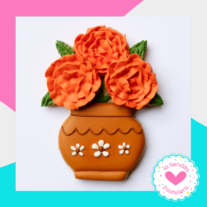 Cortador "Florero de cempasúchil" (elaborados con plástico 100% biodegradable 😍)c