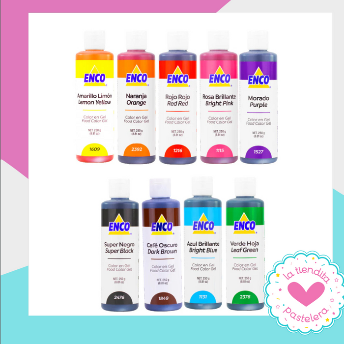 Kit de 9 colores ENCO básicos  250 GR- combina más de 50 colores