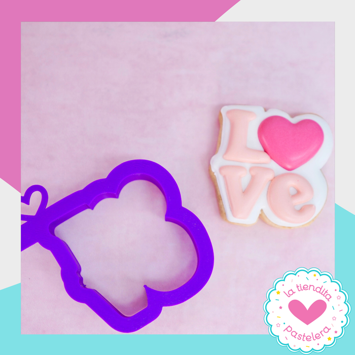 Cortador "Palabra Love mini" (elaborados con plástico 100% biodegradable 😍)