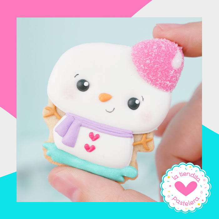 Cortador "Mini muñeco de nieve con gomita" (elaborados con plástico 100% biodegradable 😍)