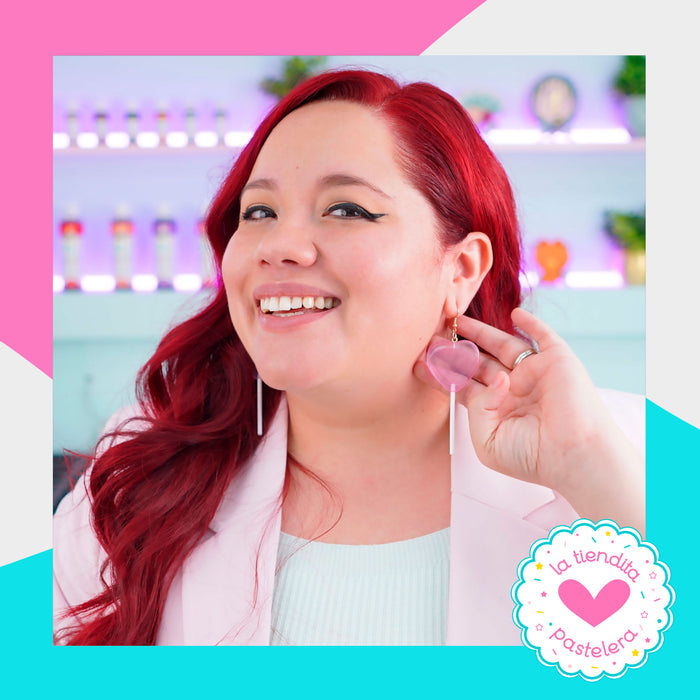 Aretes en forma de paleta de corazón - VanilleCouture