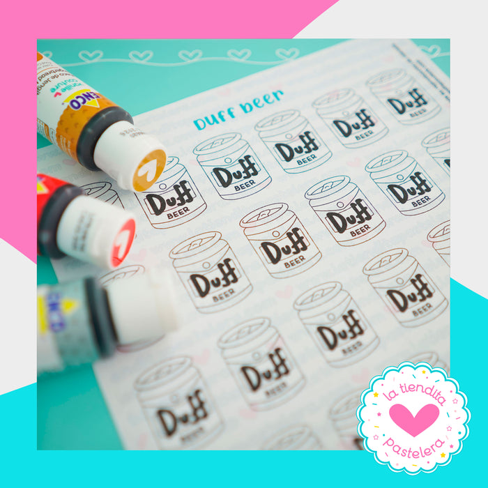 Plantilla para transferencias: Cerveza Duff (6 tamaños)