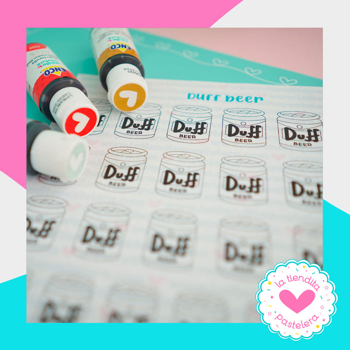 Plantilla para transferencias: Cerveza Duff (6 tamaños)