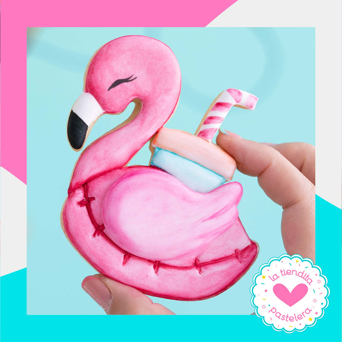 Cortador "Flotador de flamingo con bebida" (elaborados con plástico 100% biodegradable 😍)