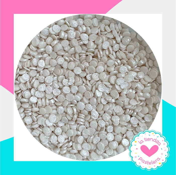 Confetti lentejuelas blanco perlado (100 grs)