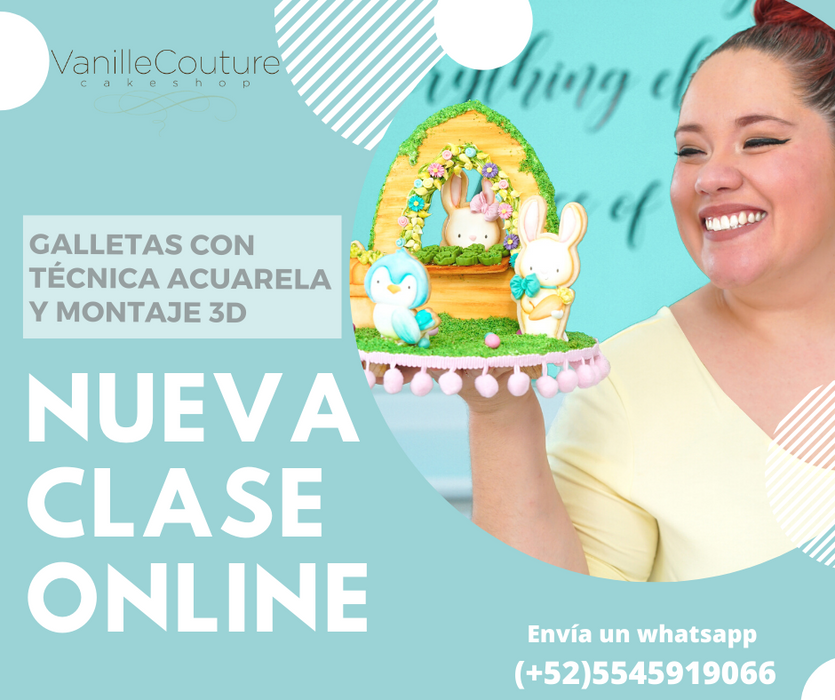 Clase online: Galletas con técnica acuarela - Bazar de conejitos