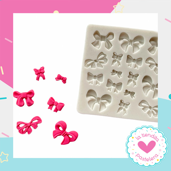 Molde de silicón "Mini moños variados"