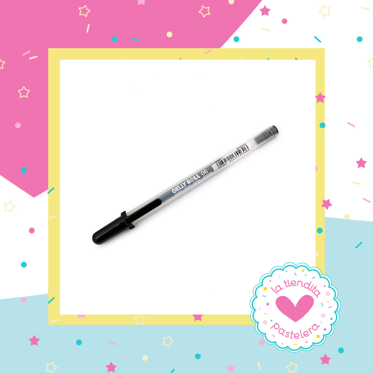 Gelly Roll Pluma color negro punta No. 6 original La Tiendita