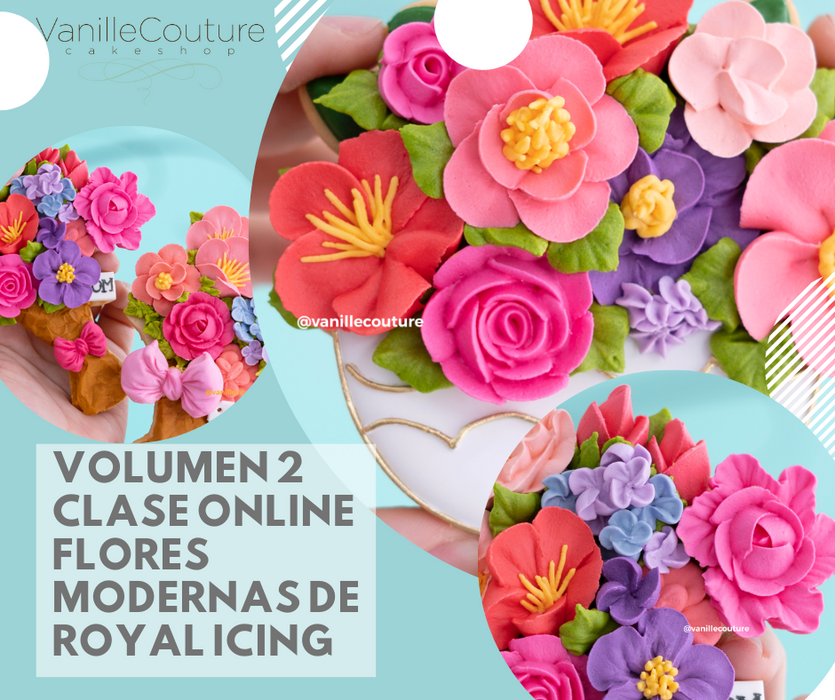 Clase online: Flores modernas de royal icing volumen 2