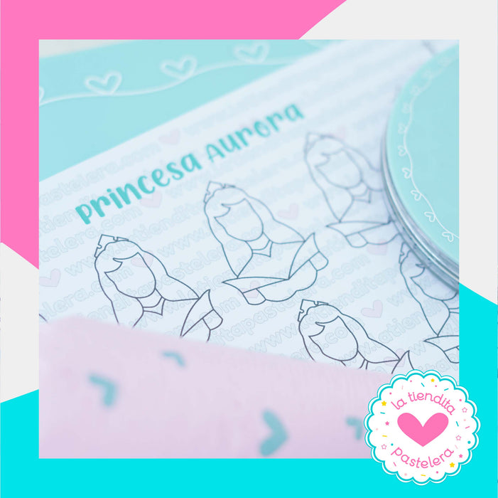 Plantilla para transferencias: Princesa Aurora (6 tamaños)