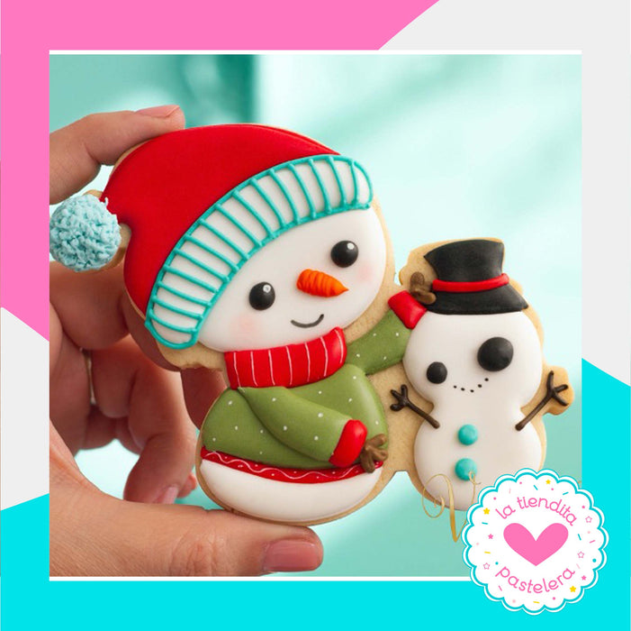 Cortador "Muñeco de nieve con mini snowman" (elaborados con plástico 100% biodegradable 😍)
